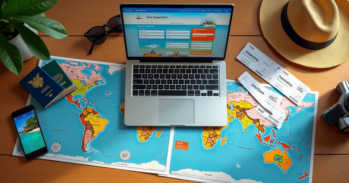 Mapa com destinos de viagem variados para feriados prolongados